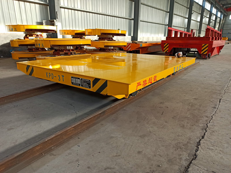 Low Voltage 3 Ton Rail Guided Material Transport Transfer Cart
