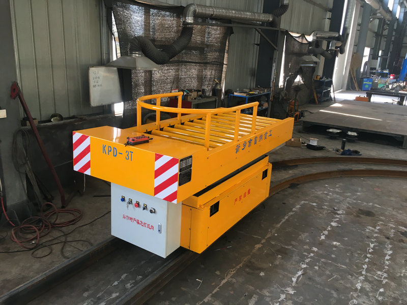 3T Rail Turning Electric Flat Cart with Lift